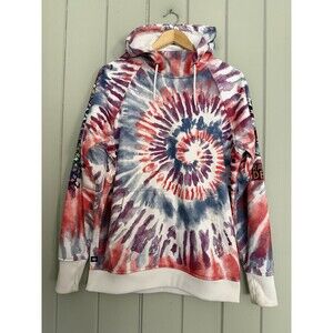 686 Grateful Dead Bonded Fleece Pullover Hoodie S Small Red Purple Tye Die